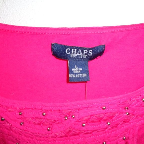 CHAPS Pink Top Size Large NWT - Picture 5 of 10